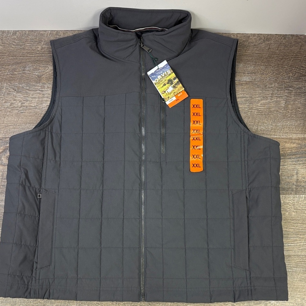 NEW Orvis Men’s Quilted Vest -Charcoal Gray XXL